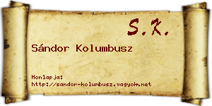 Sándor Kolumbusz névjegykártya